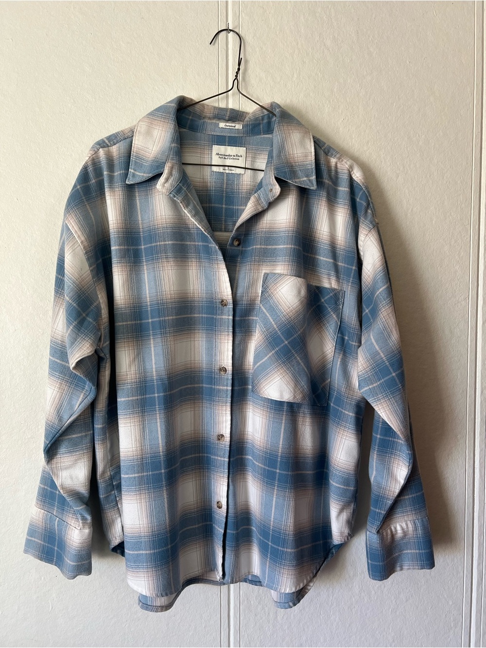 Blue Plaid Women’s Button-Up Shirt
